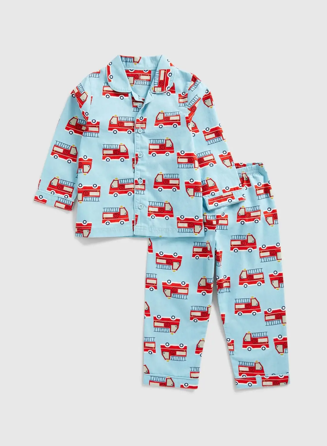 mothercare Kids Fire Truck Print Shirt Pyjama Set