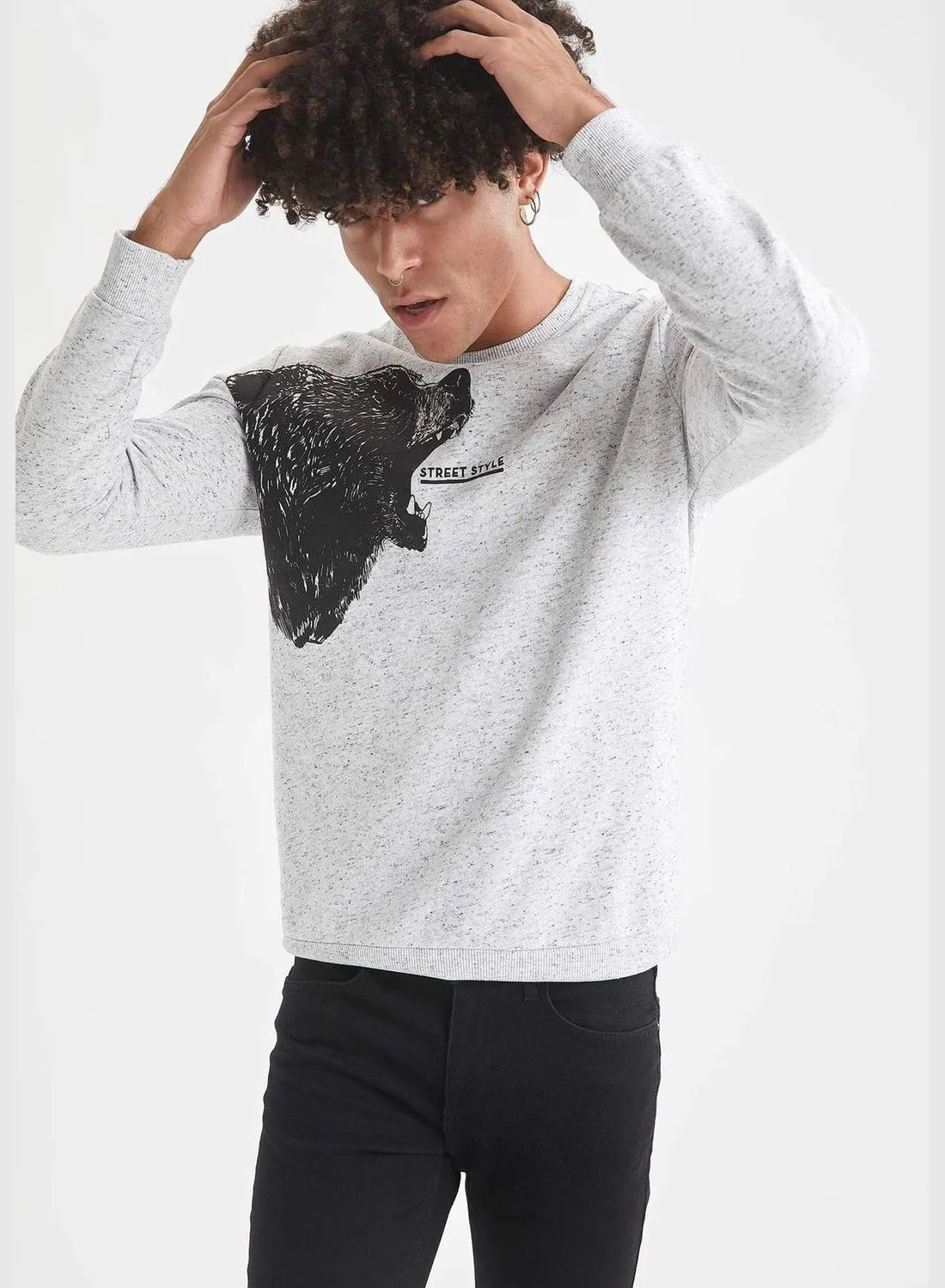 DeFacto Man Knitted Slim Fit Crew Neck Sweat Shirt