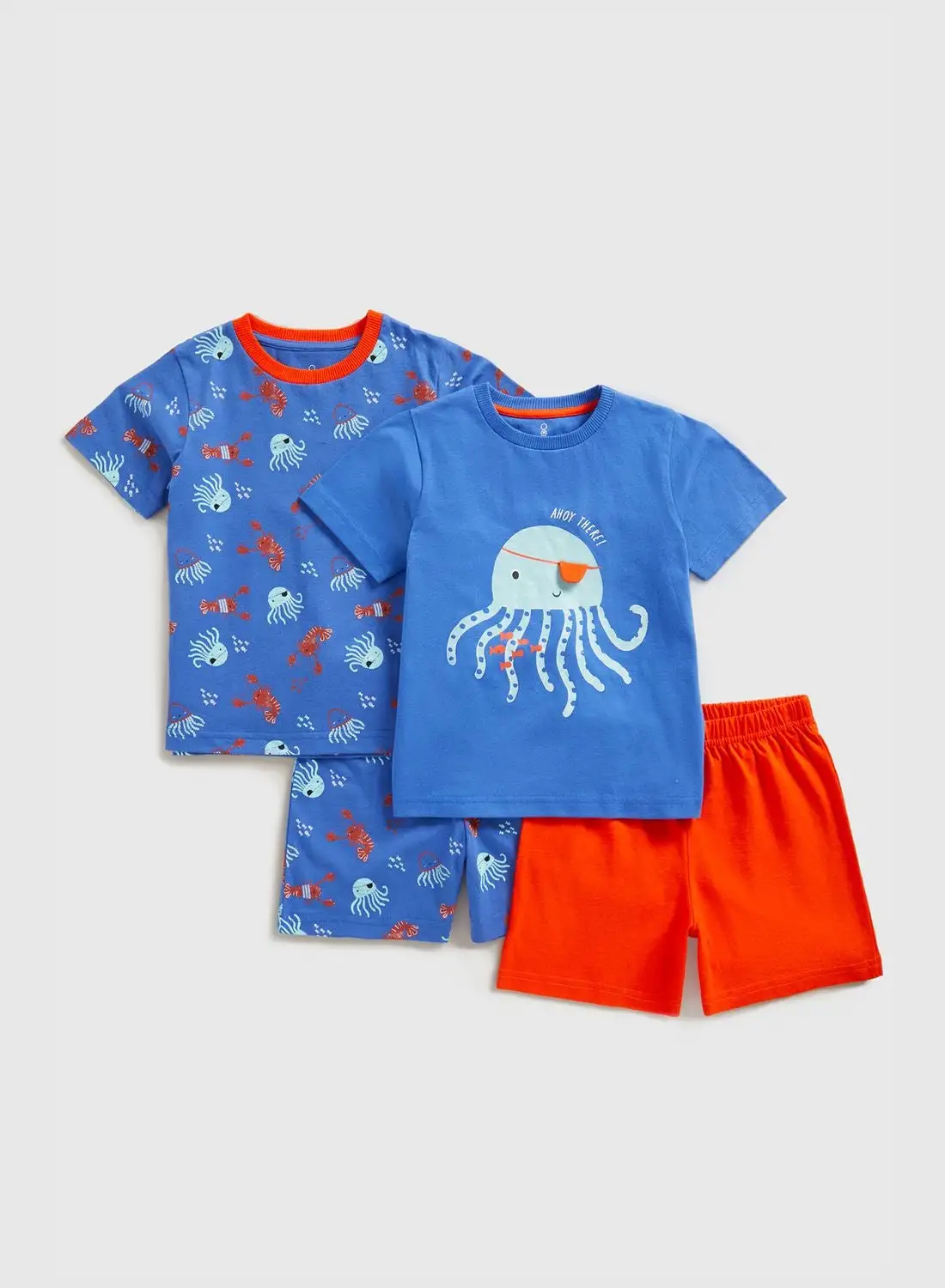 mothercare Kids 2 Pack Assorted T-Shirt & Shorts Set