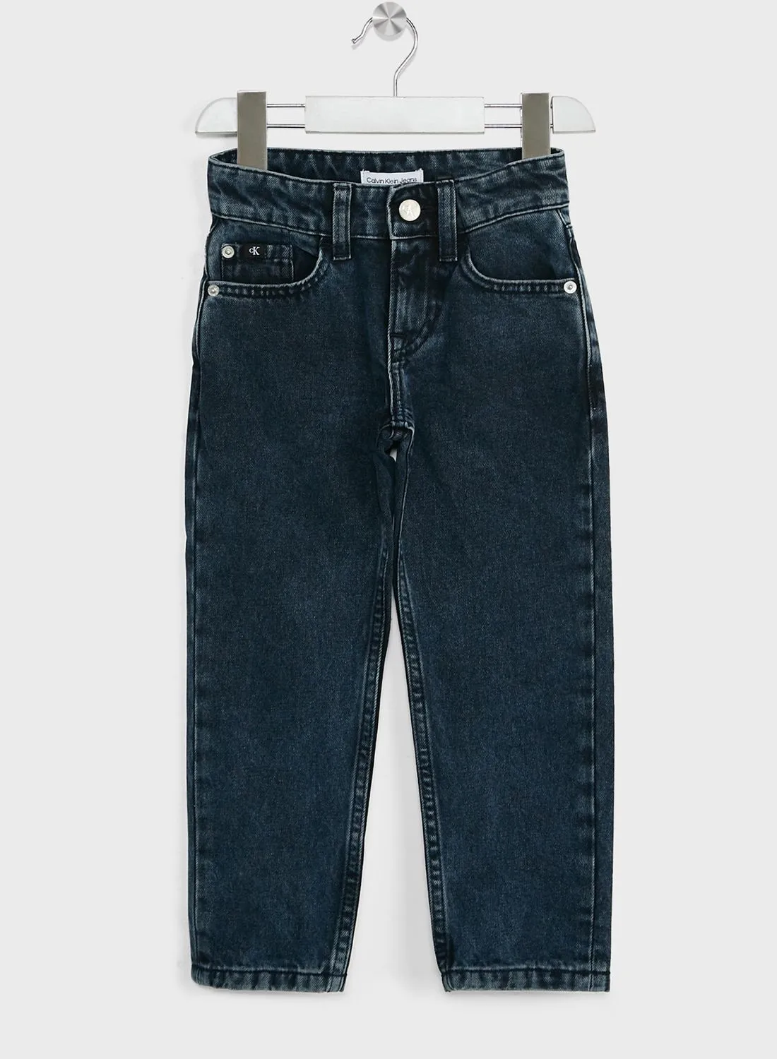 Calvin Klein Jeans Kids Mid Wash Straight Fit Jeans
