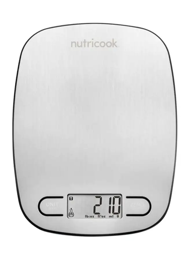 nutricook Kitchen Scale, 4 Precision Weighing Sensors, Switch Between Grams, Pounds And Ounces, Fluid Ounces NC-KSE5 Silver