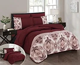 HOURS Medium Filling Floral Comforter 6 Piece Set King Size Arlella-07 Multicolor