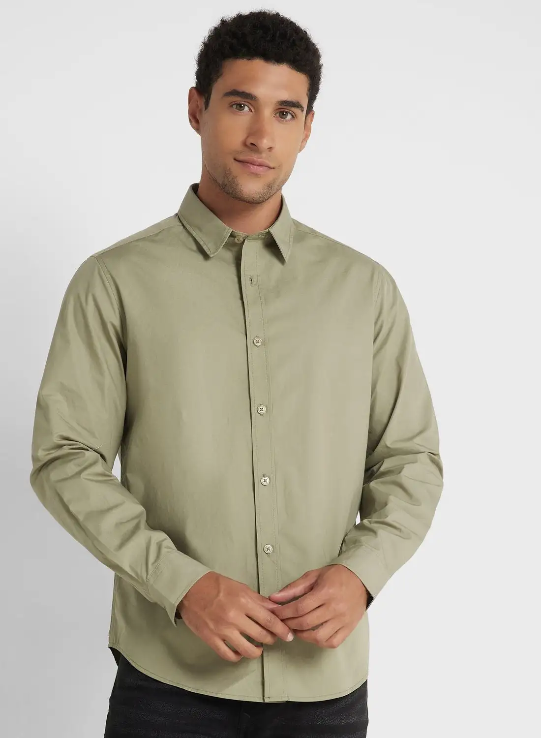 Robert Wood Long Sleeve Poplin Shirt