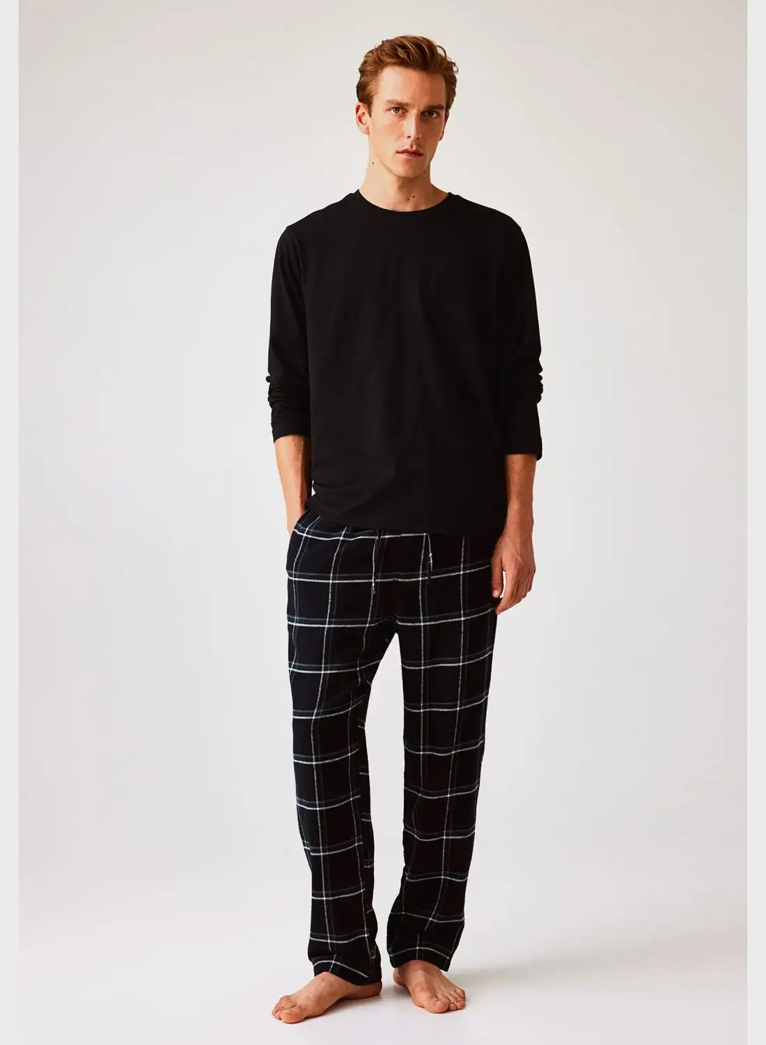 H&M Checked T-Shirt & Pyjama Set