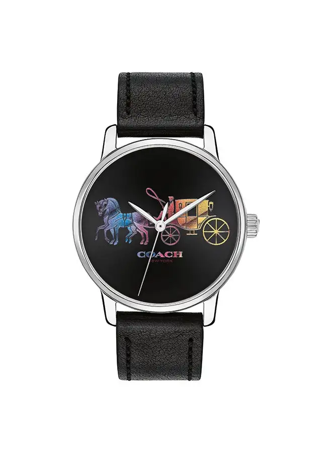 COACH Women's Analog Round Shape Leather Wrist Watch 14503585 - 36 Mm