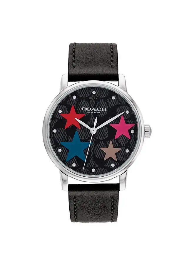 COACH Women's Analog Round Shape Leather Wrist Watch 14503847 - 36 Mm
