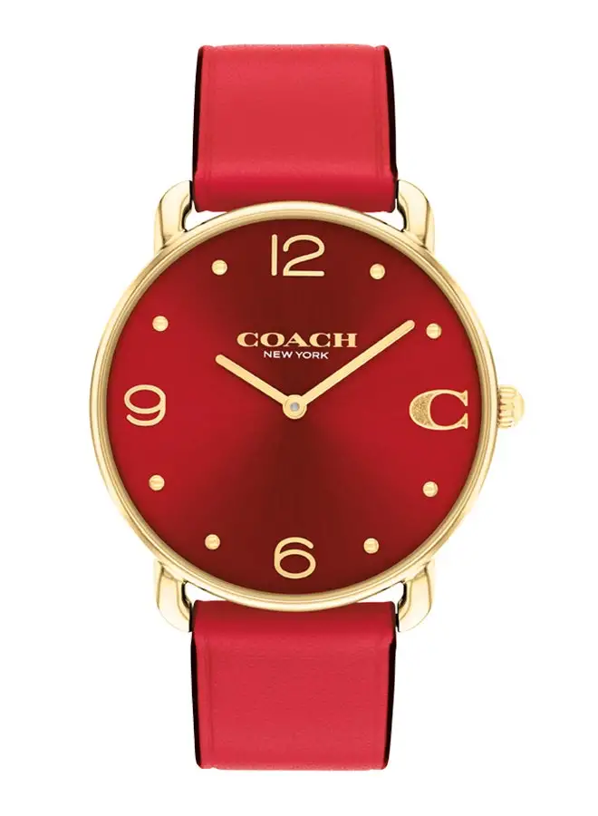 COACH Women's Analog Round Shape Leather Wrist Watch 14504249 - 36 Mm