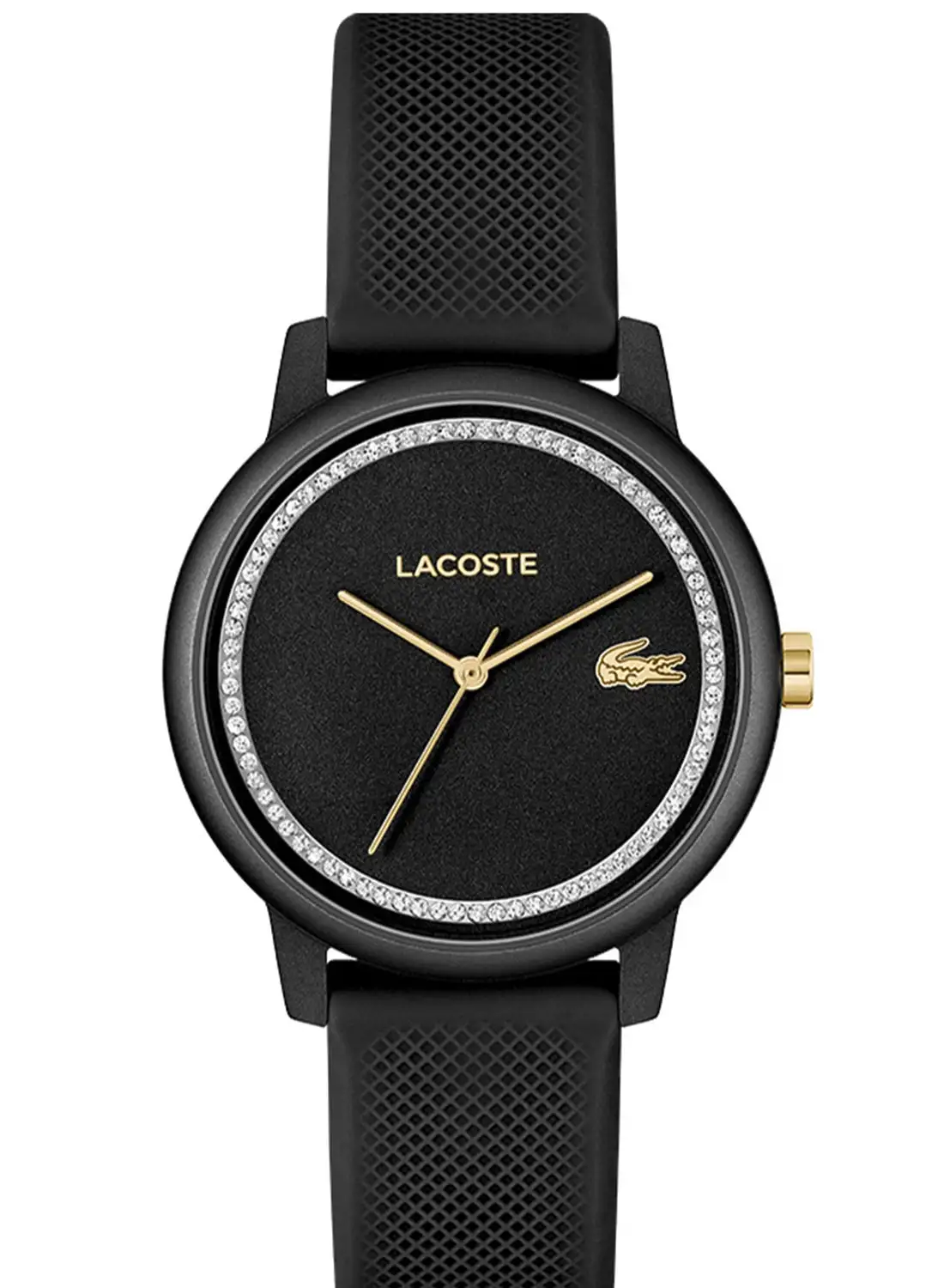 LACOSTE Women's Analog Round Shape Silicone Wrist Watch 2001310 - 36 Mm