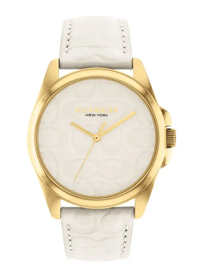 COACH Women's Analog Round Shape Leather Wrist Watch 14504141 - 36 Mm
