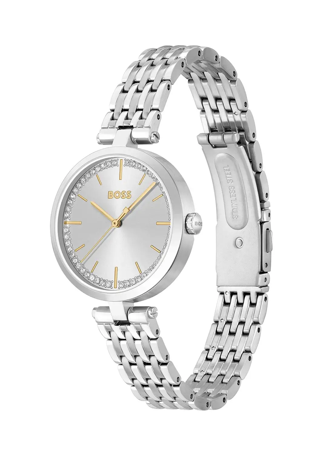 HUGO BOSS Women's Analog Round Shape Stainless Steel Wrist Watch 1502704 - 32 Mm
