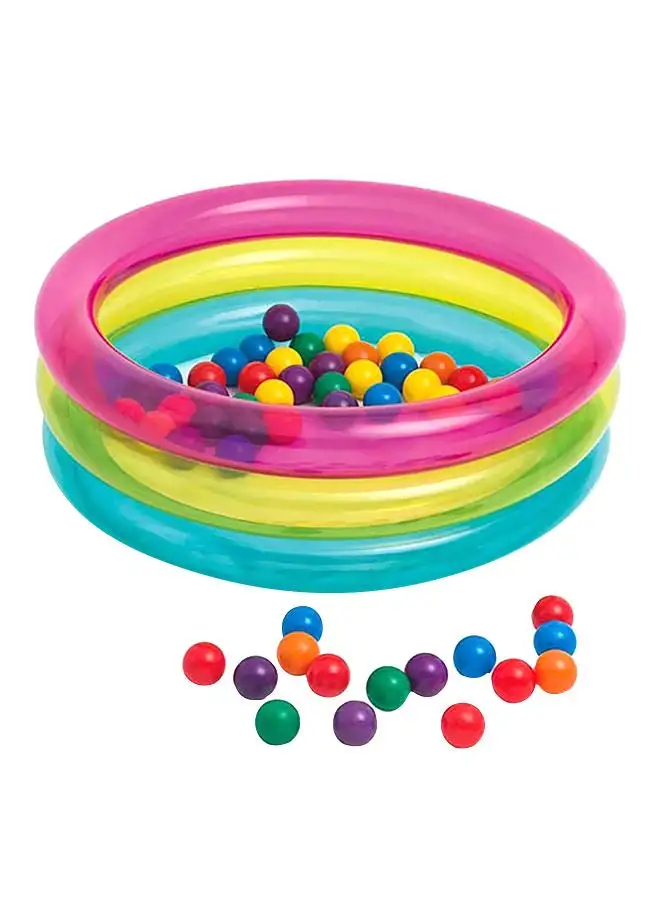 INTEX Inflatable Classic 3-Ring Baby Ball Pit With 50 Colorful 2½