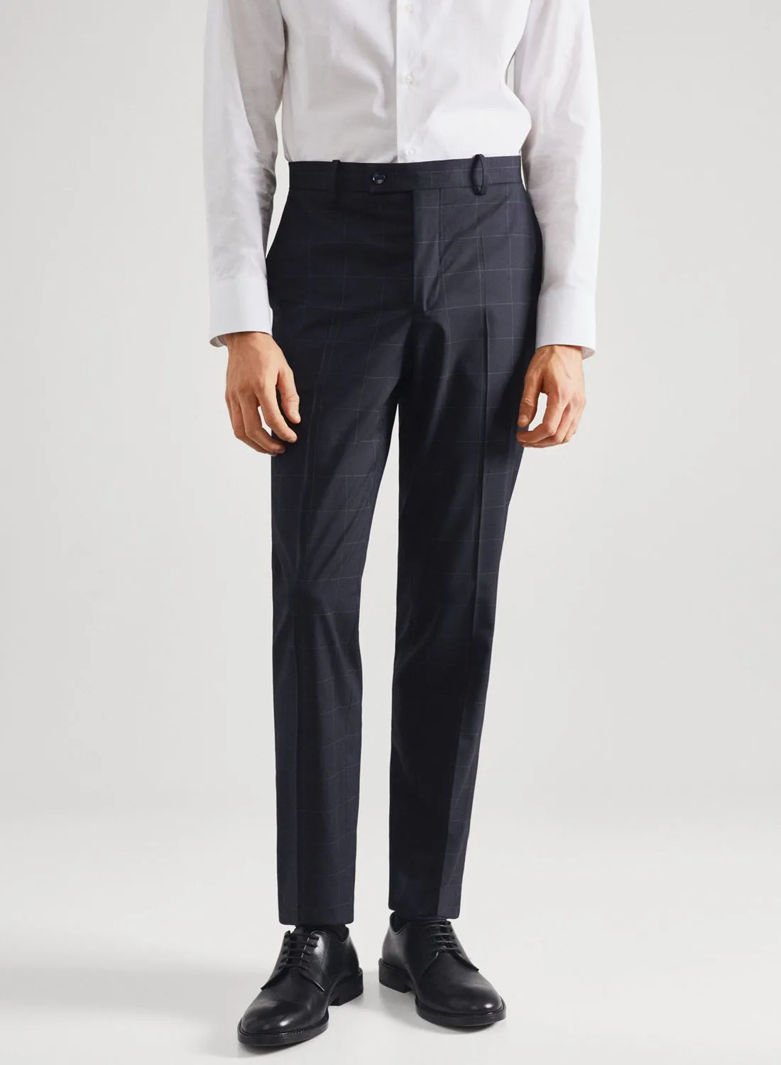 Mango Man Checked Slim Fit Trousers
