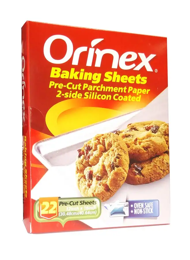 Orinex 22-Piece Baking Sheets Silicone Coated White