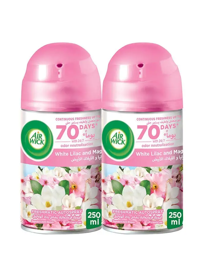 Air Wick Freshmatic Autospray Refill White Lilac And Magnolia Fragrance 250ml Pack of 2
