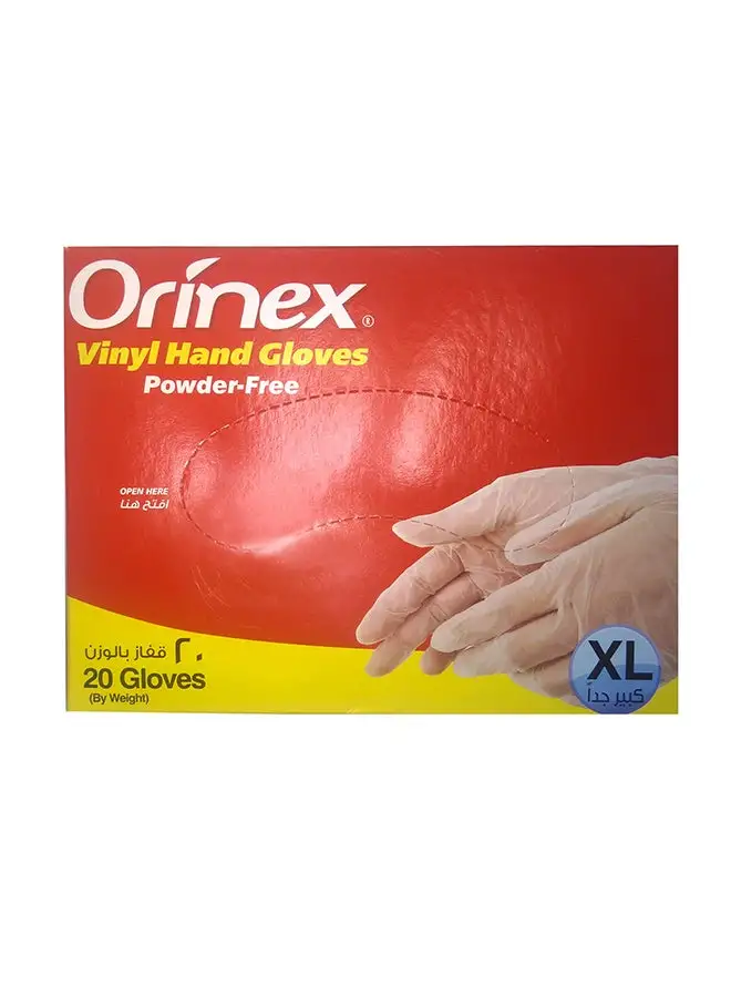 أورينكس 20 قطعة قفازات مقاس XL شفاف