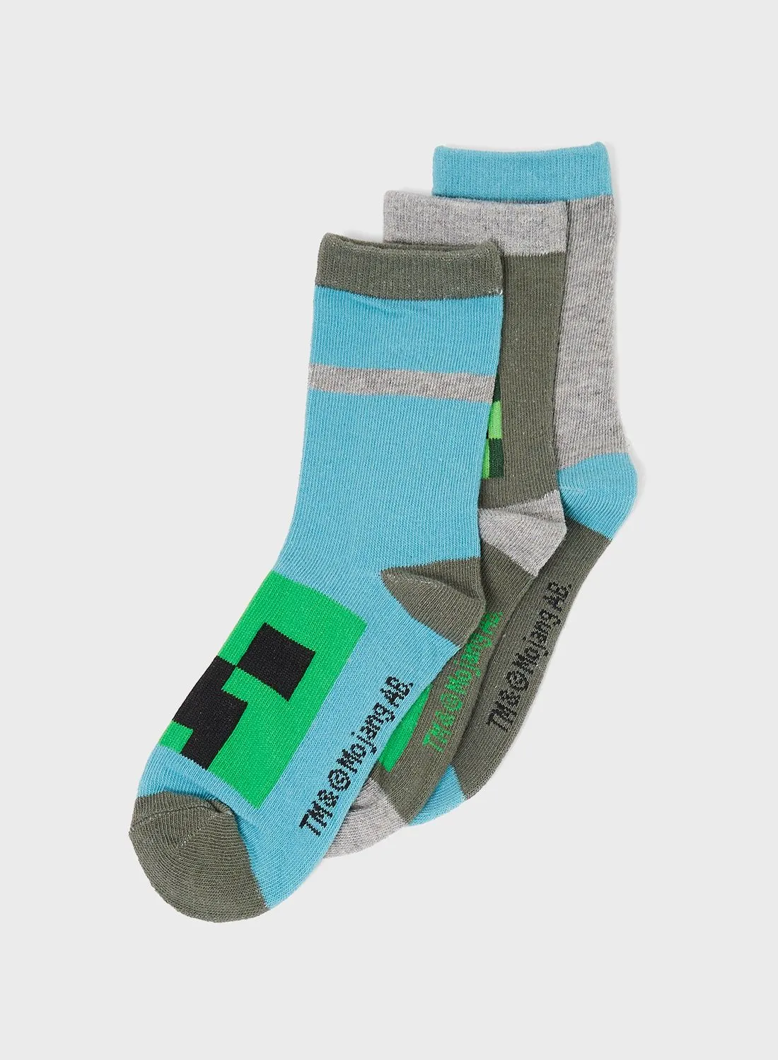 MINECRAFT Minecraft Pack Of 6 Printed Sockes