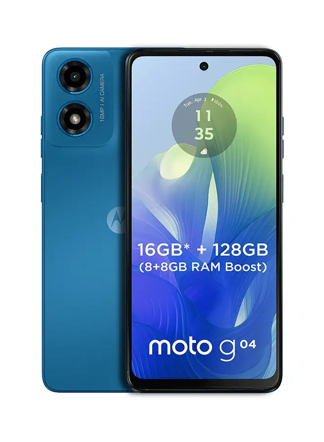 Motorola G04 Dual Sim Satin Blue 8GB RAM 128GB 4G - Middle East Version