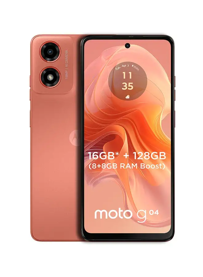 Motorola G04 Dual Sim Sunrise Orange 8GB RAM 128GB 4G - Middle East Version