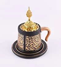 Home Concept Incense burner cup design with elegant golden cover-Black