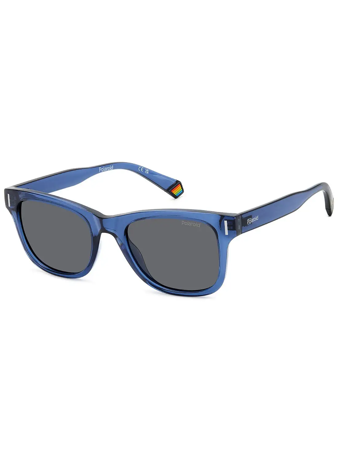 Polaroid Unisex Polarized Rectangular Sunglasses - Pld 6206/S Blue Millimeter - Lens Size: 51 Mm