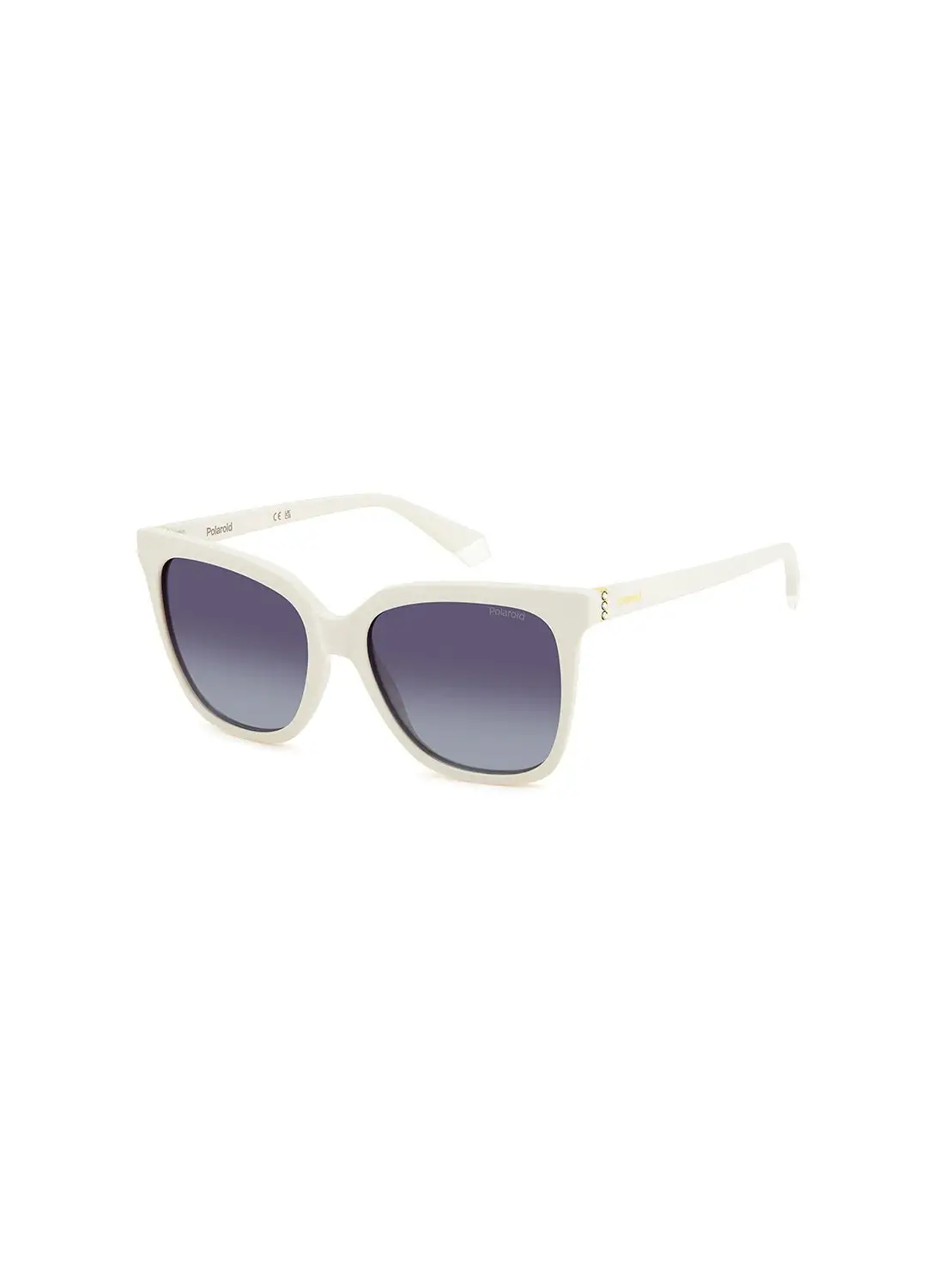 Polaroid Women's Polarized Square Sunglasses - Pld 4155/S/X White Millimeter - Lens Size: 55 Mm