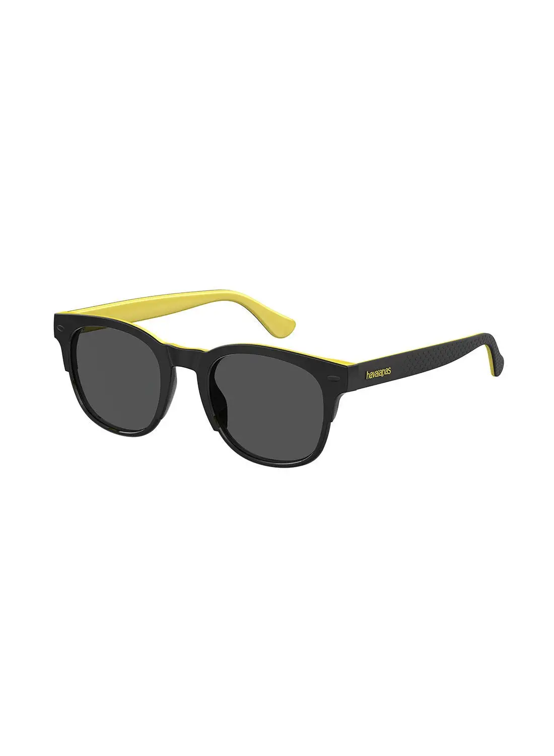 هافاياناس نظارة شمسية مربعة للجنسين للحماية من الأشعة فوق البنفسجية - Angra Blck Yllw 51 - حجم العدسة: 51 ملم