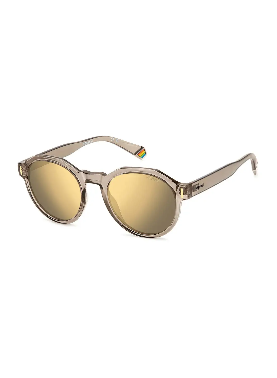 Polaroid Unisex Polarized Round Sunglasses - Pld 6207/S Beige Millimeter - Lens Size: 52 Mm
