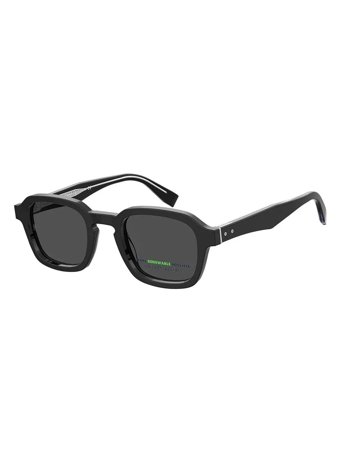 TOMMY HILFIGER Men's UV Protection Rectangular Sunglasses - Th 2032/S Black Millimeter - Lens Size: 49 Mm
