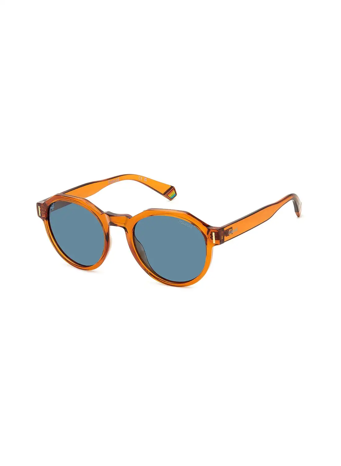 Polaroid Unisex Polarized Round Sunglasses - Pld 6207/S Orange Millimeter - Lens Size: 52 Mm