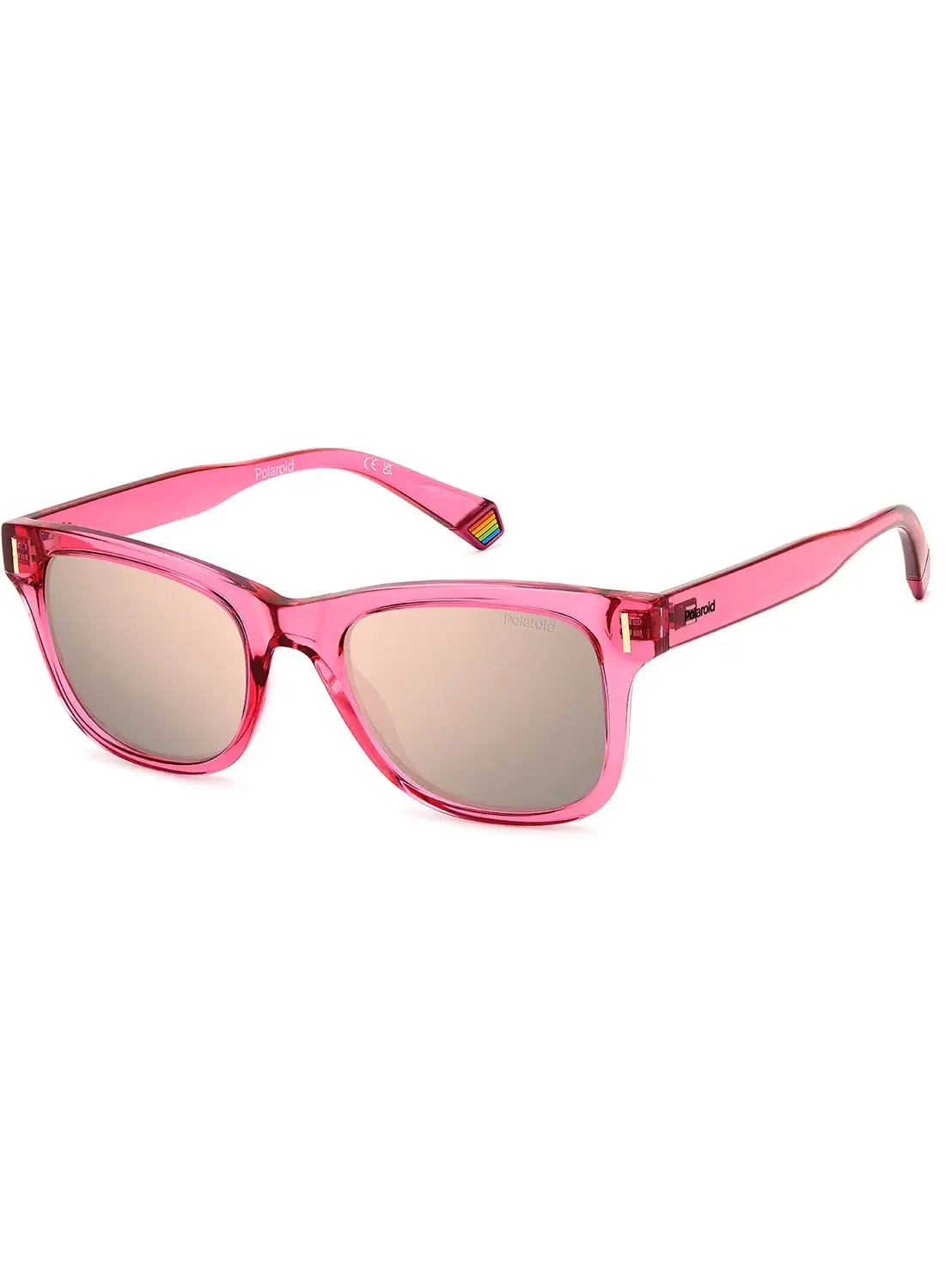 Polaroid Unisex Polarized Rectangular Sunglasses - Pld 6206/S Pink Millimeter - Lens Size: 51 Mm