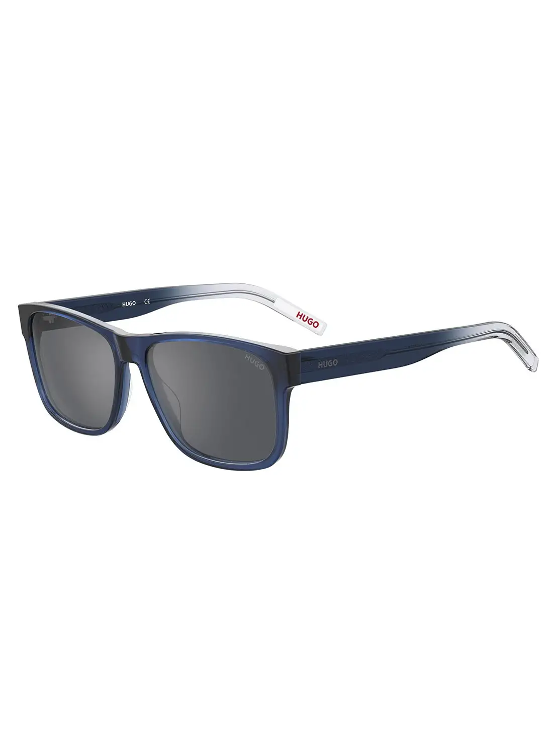 HUGO Men's UV Protection Rectangular Sunglasses - Hg 1260/S Blue Millimeter - Lens Size: 57 Mm