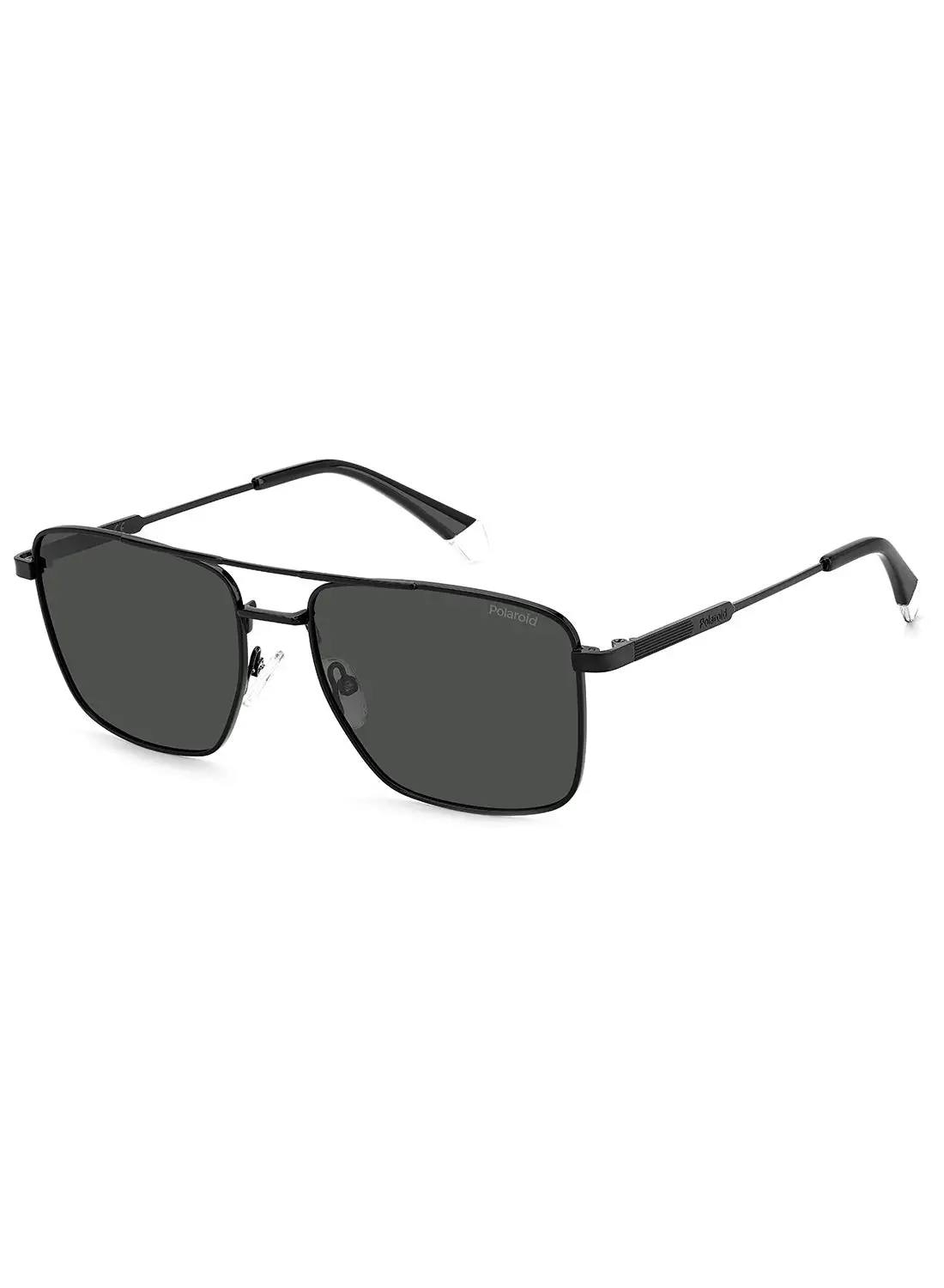 Polaroid Men's Polarized Rectangular Sunglasses - Pld 4134/S/X Black Millimeter - Lens Size: 57 Mm