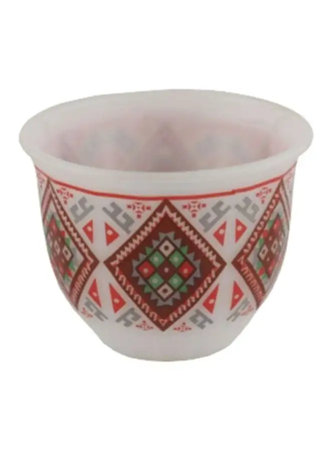Alsaif Al Saif 12 Pieces Cawa Cup White/Red Small