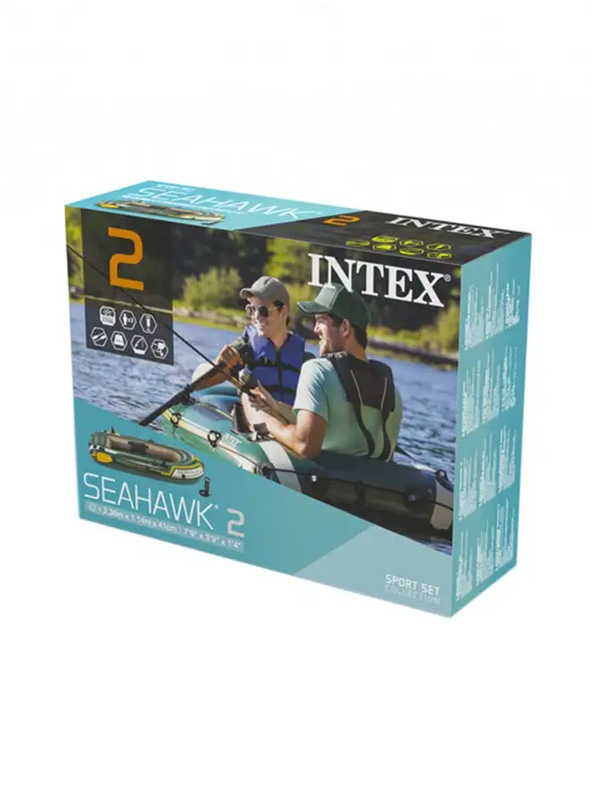 INTEX Seahawk 2 Inflatable Boat Set - 2 Person 2.36x1.14x41meter