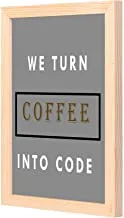 LOWHA we turn coffee info code Wall Art with Pan Wood framed Ready to hang for home, bed room, office living room Home decor hand made wooden color 23 x 33cm By LOWHA
