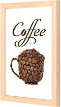 LOWHA coffee beans cup Wall Art with Pan Wood framed Ready to hang for home, bed room, office living room Home decor hand made wooden color 23 x 33cm By LOWHA
