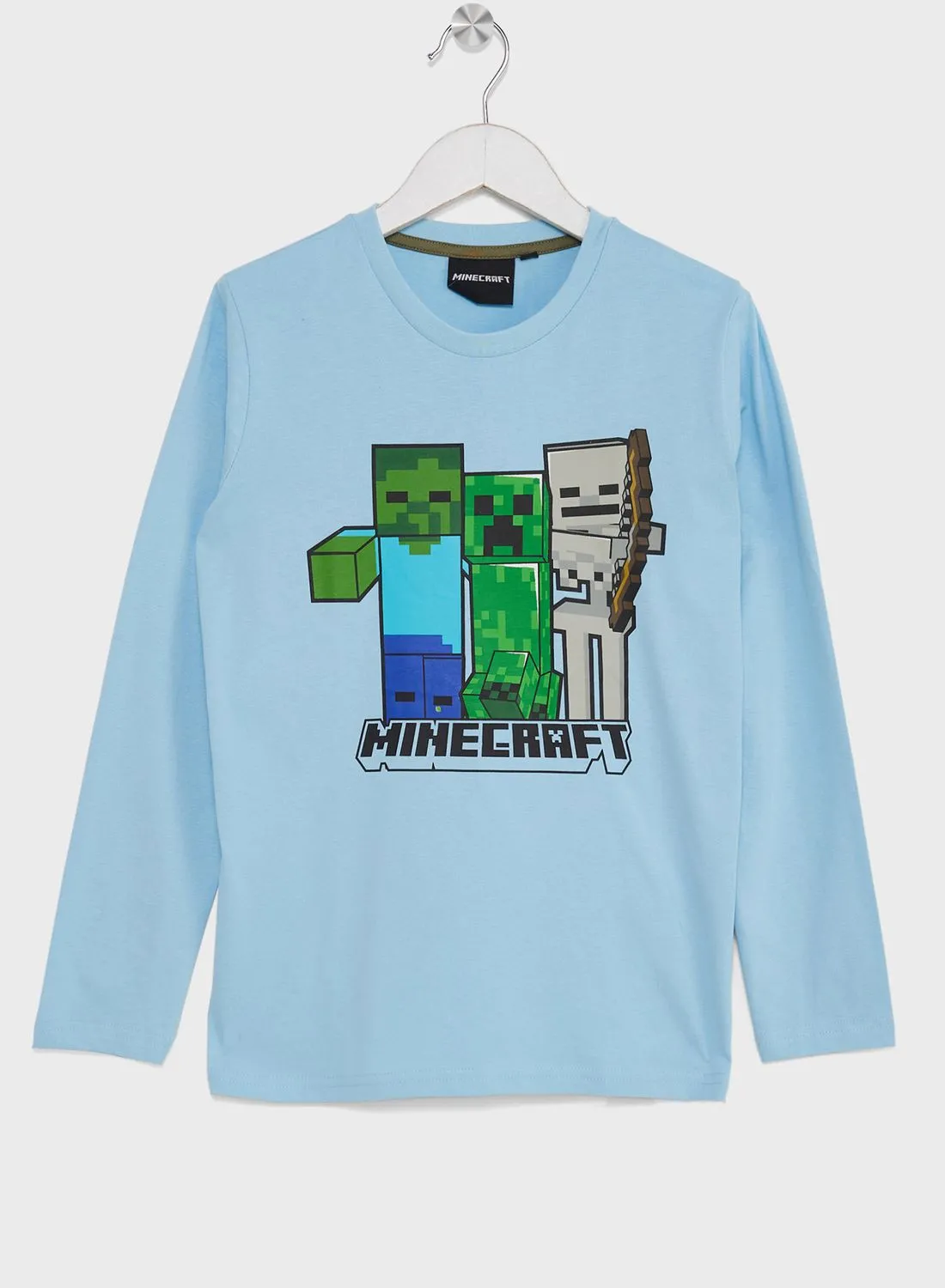 تي شيرت MINECRAFT Minecraft للأولاد مطبوع بأكمام طويلة