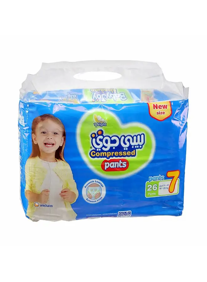 BabyJoy Baby Pants Diapers, Size 7, 18 - 25 Kg, 26 Count - Jumbo Pack, Cotton Touch, Breathable Material