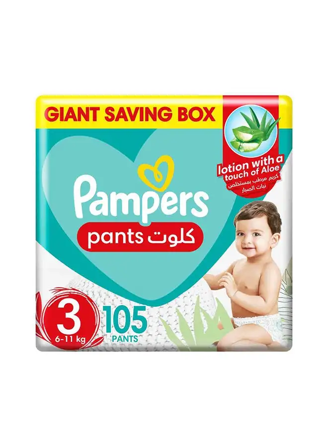 Pampers Aloe Vera Pants Diapers Size 3 Mega Box 105 Count