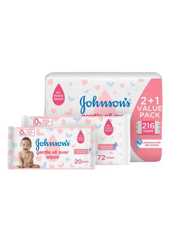 Johnson's Baby Wipes Gentle All Over 216 Piece