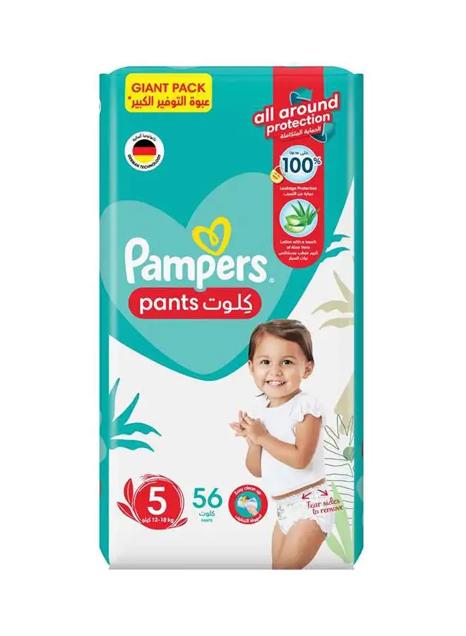 Pampers Aloe Vera Pants Diapers Size 5 Giant Pack 56 Count