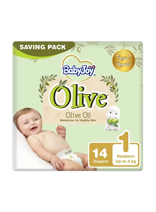 BabyJoy Olive Oil Size 1 Newborn Up to 4 kg Saving Pack 14 Diapers