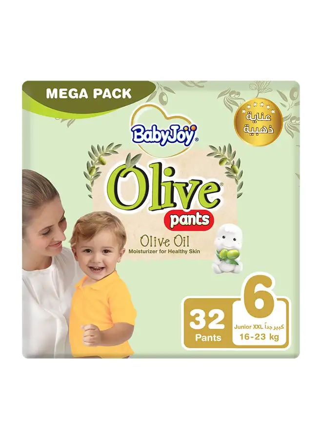BabyJoy Olive Pants Size 6 Junior XXL Mega Pack 16-23 Kg 32 Count