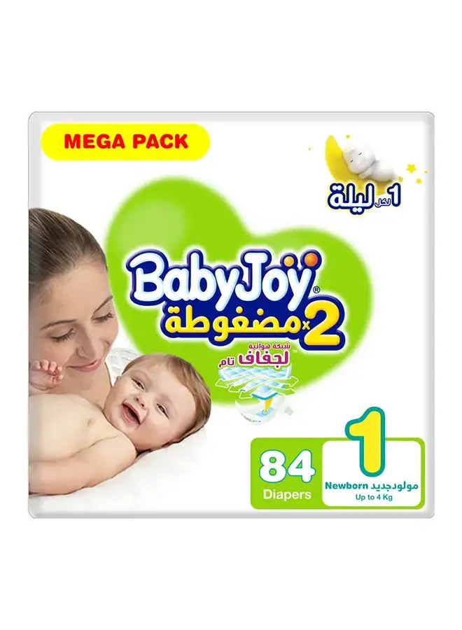 BabyJoy Baby Diapers, Newborn, Size 1, Up To 4 Kg, Mega Pack, 84 Count