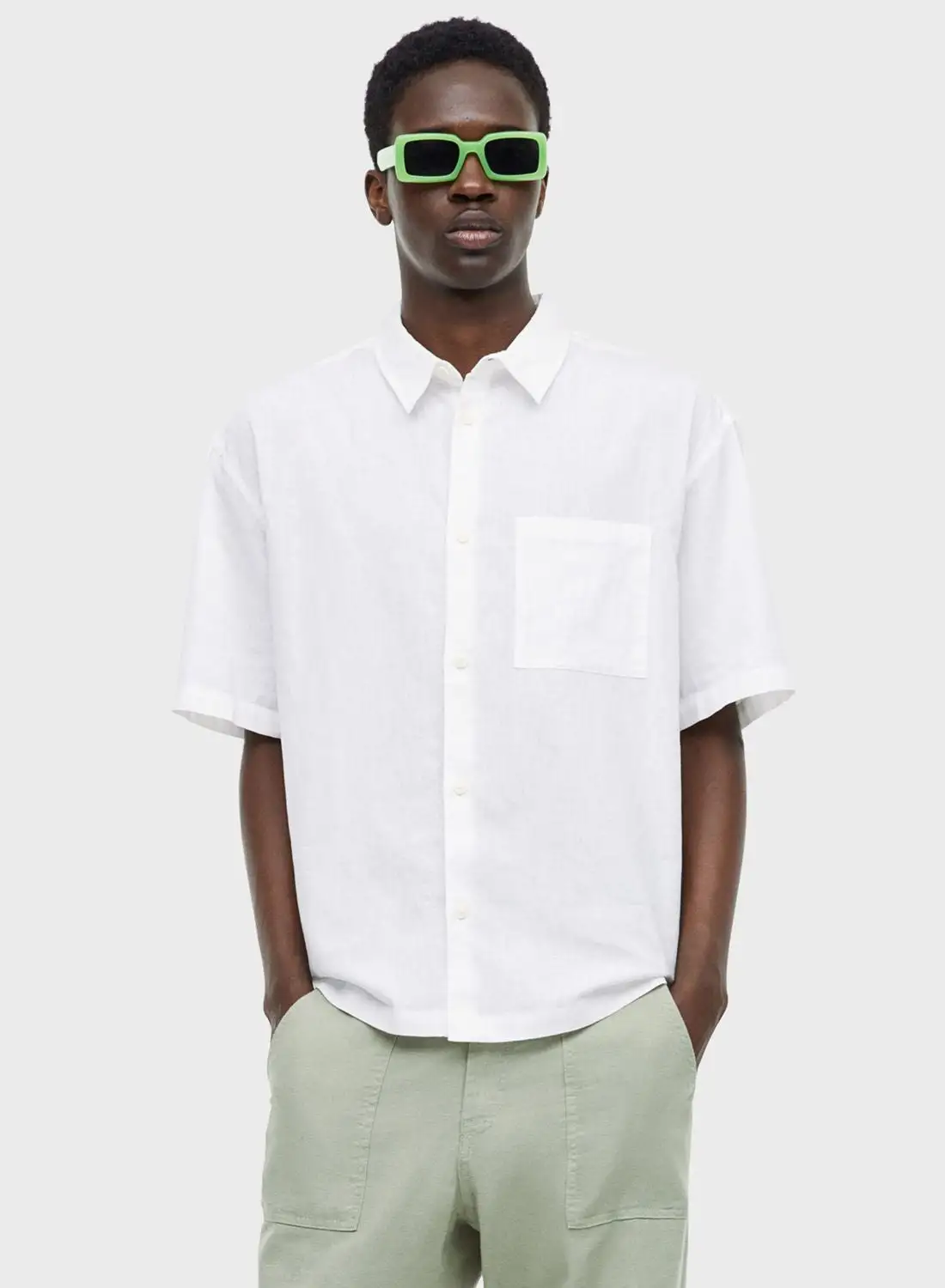 H&M Pocket Detail Relaxed Fit Shirt