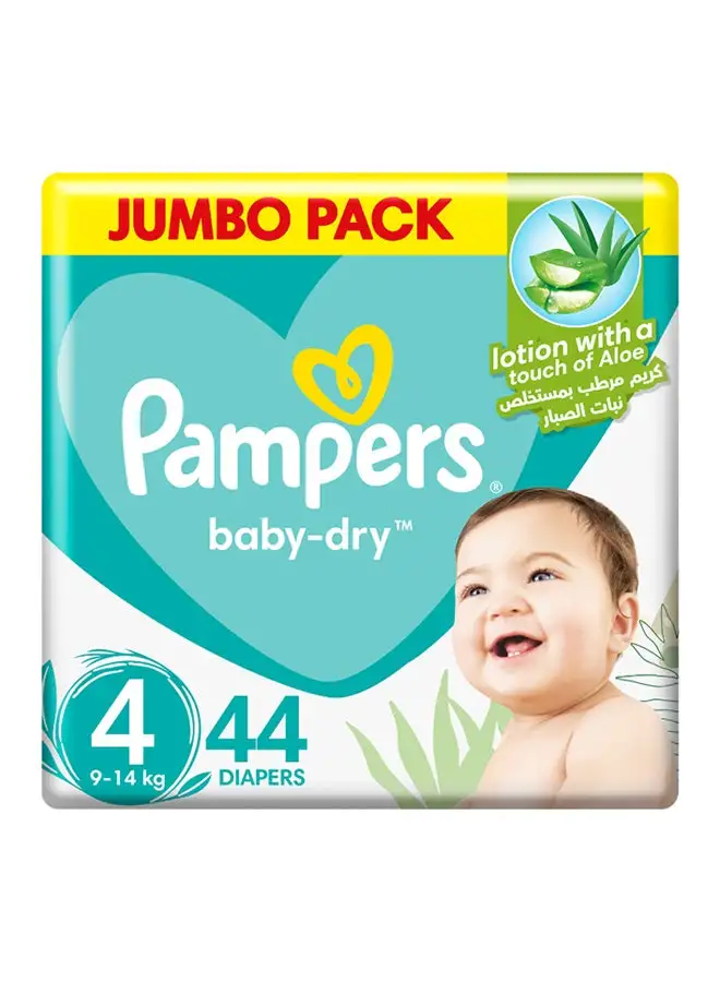 Pampers Aloe Vera Taped Diapers Size 4 Jumbo Pack 44 Count