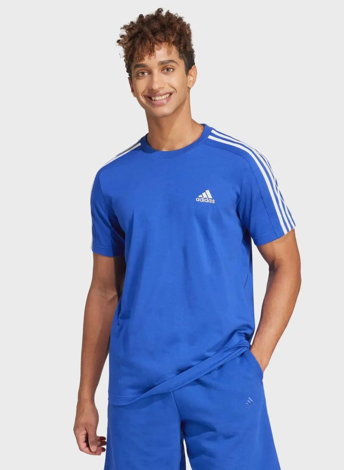 Adidas 3 Stripes Single Jersey T-Shirt