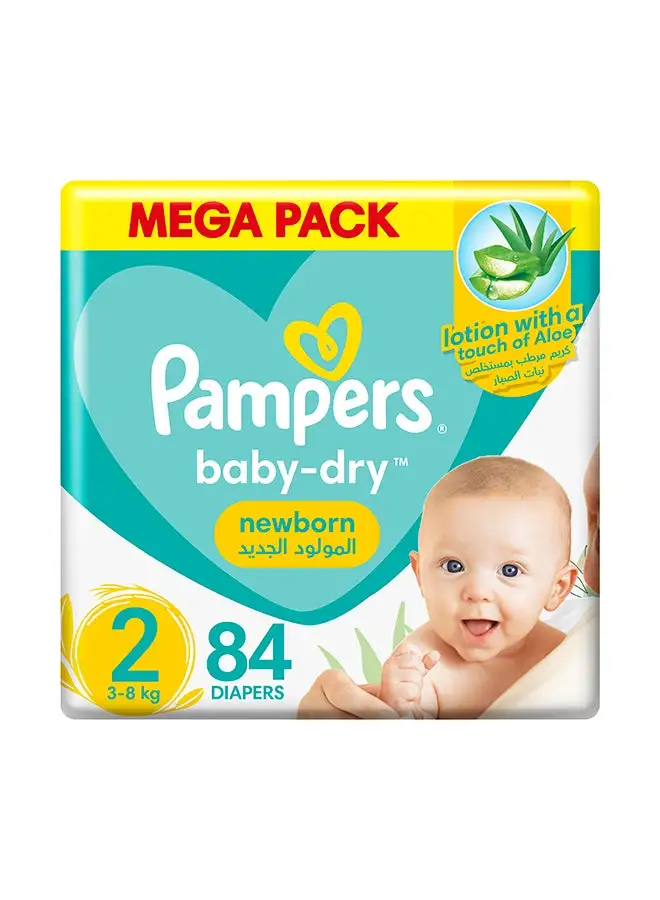 Pampers Aloe Vera Taped Diapers Size 2 Mega Pack 84 Count