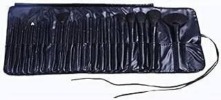 Professional Makeup Eyebrow Shadow Cosmetic 24Pcs Brush Set Kit Case With Pouch (BLACK)
