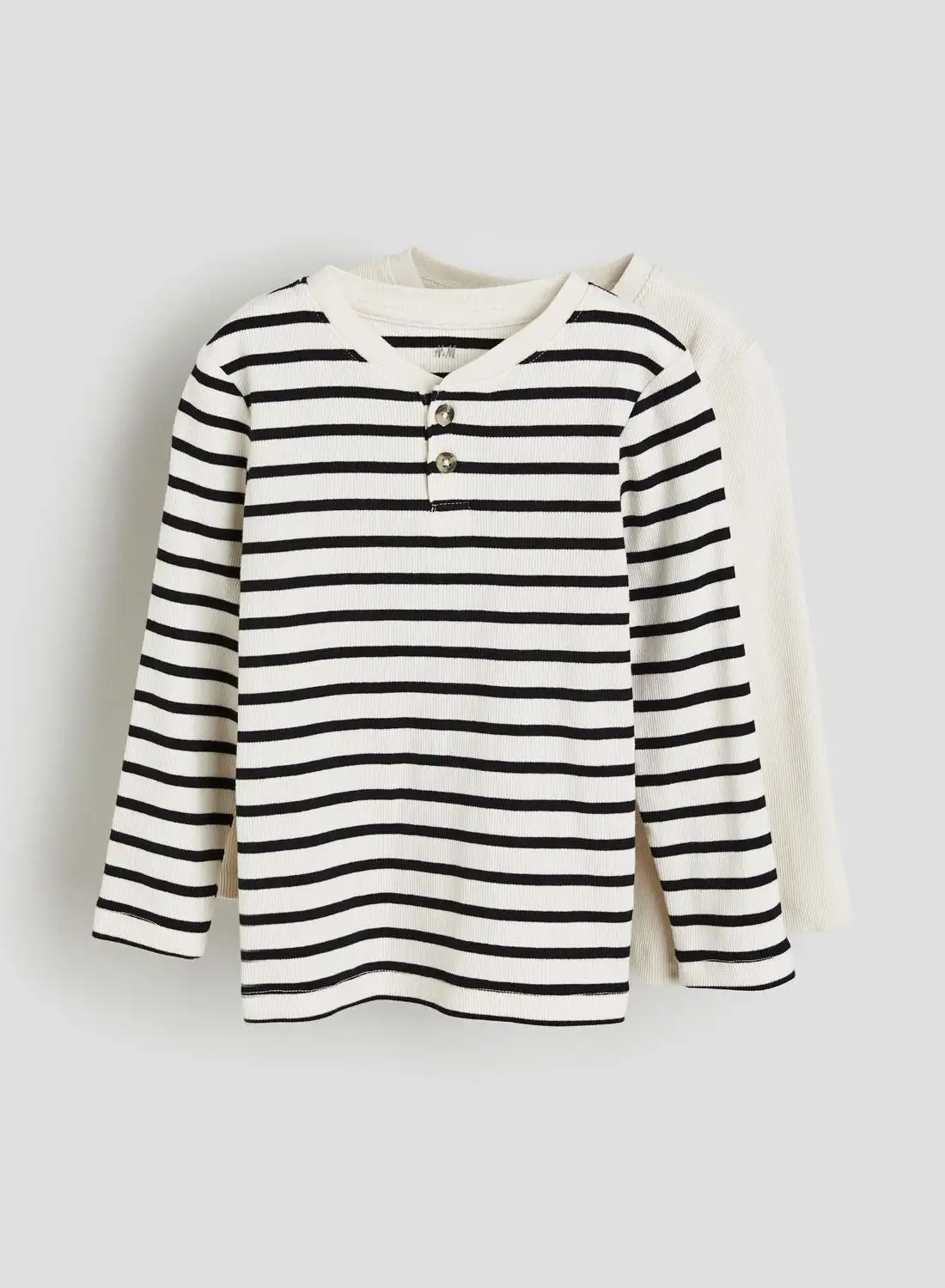 H&M Kids 2-Pack Ribbed Henley Tops